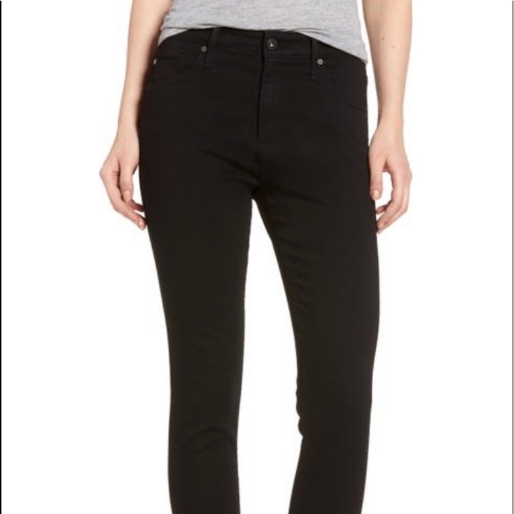 AG-Farrah Black High Waisted Skinny Jeans